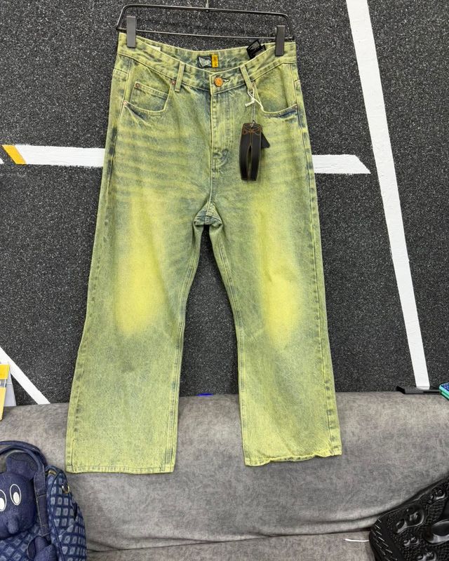 Washed Yellow Denim Jeans